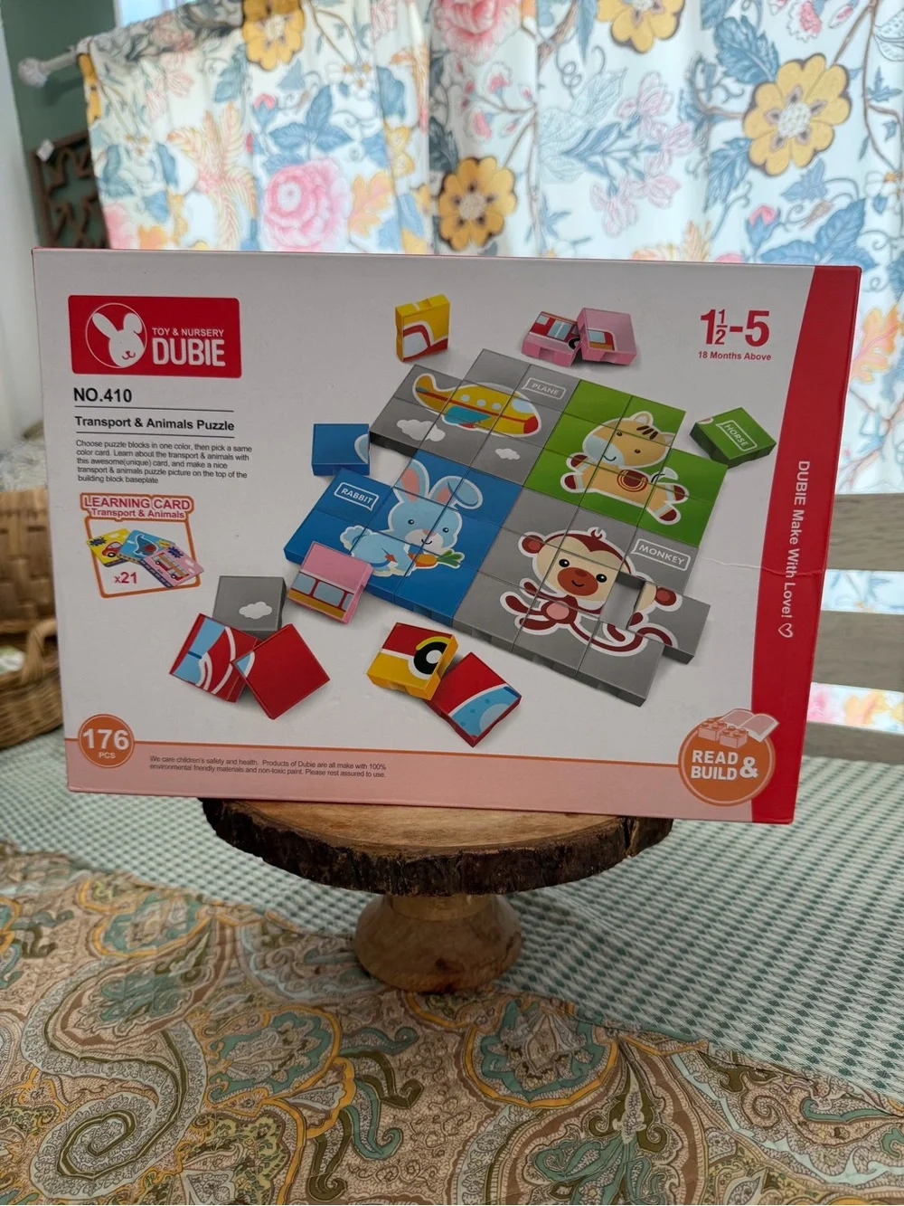 New Dubie Educational Puzzle Blocks Learning Cards Animals Transportation 176 Pc